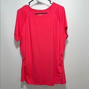 Tek Gear Pink Ruched Short Sleeve Blouse